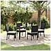 Set da Pranzo per Giardino 5 pcs Nero Poly Rattan - Foto miniatura 2