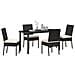 Set da Pranzo per Giardino 5 pcs Nero Poly Rattan - Foto miniatura 3