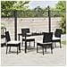 Set da Pranzo per Giardino 5 pcs Nero Poly Rattan - Foto miniatura 4