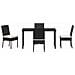Set da Pranzo per Giardino 5 pcs Nero Poly Rattan - Foto miniatura 7