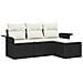 Set Divano da Giardino con cuscino 4 pcs Nero Poly Rattan - Foto miniatura 1