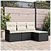 Set Divano da Giardino con cuscino 4 pcs Nero Poly Rattan - Foto miniatura 2
