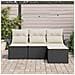 Set Divano da Giardino con cuscino 4 pcs Nero Poly Rattan - Foto miniatura 3