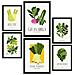 Set Di 6 Stampe Cibo E Nutrizione Verdure Verdi Natura E Stampe Botaniche Per L'interior Design A3 & A4 Cornice Nera - Foto miniatura 1
