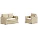 Divano 2 pcs Crema 139 x 78 x 80 cm Tessuto - Foto miniatura 1