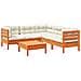 Set Divani Giardino 6pz con Cuscini Marrone Cera Massello Pino - Foto miniatura 1