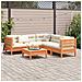 Set Divani Giardino 6pz con Cuscini Marrone Cera Massello Pino - Foto miniatura 3