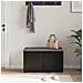 Panca per ingresso con cuscino Rovere Nero 80 x 38 x 46 cm - Foto miniatura 4