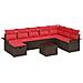 Set Divano da Giardino con cuscino 9 pcs Poly Rattan - Foto miniatura 1
