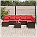 Set Divano da Giardino con cuscino 9 pcs Poly Rattan - Foto miniatura 3