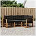 Set di divani da esterno con cuscino 4 pcs Naturale e Nero - Foto miniatura 2