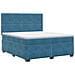 Letto box spring con materasso Blu 140 x 200 cm Velluto - Foto miniatura 1