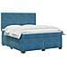 Letto box spring con materasso Blu 140 x 200 cm Velluto - Foto miniatura 3