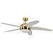 Ventilatore da soffitto Melton ottone, finitura a pale bianche con telecomando, 132 cm - Foto miniatura 1