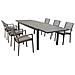 Set Tavolo Giardino Allungabile Rettangolare 160/240 X 90 Con 6 Poltrone In Alluminio Taupe Da Esterno - Foto miniatura 1