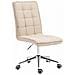 Sgabello da Lavoro Peking V2 in Tessuto | Sgabello Ufficio Imbottito | Sedia Studio da Scrivania Regolabile e con Ruote Crema - Foto miniatura 1
