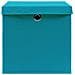Scatole con Coperchi 4pz Azzurre 32x32x32 cm Tessuto - Foto miniatura 5