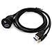Usb 3.0 Montaggio A Filo Via Cavo - Usb 3.0 E 35 Mm Aux Extention Monte A Filo Dash Some Pannello Cavo Aux 18 Per La Bici Dellautomobile Del Motociclo Della Barca Radio Stereo Android Gps Wince (1 Metro)  - Foto miniatura 2