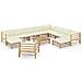 Set Divani Da Giardino 12 Pz Con Cuscini Bianco Crema In Bamb? - Foto miniatura 1