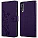 Custodia Compatibile Con Huawei P20 Pro In Lilla Scuro Fiore - Coperchio Protettivo In Design Floreale Con Chiusura Magnetica, Funzione Stand E Slot Per Carte - Foto miniatura 8