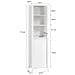 Mobile Colonna Bagno Mobile Alto Con Portabiancheria Apribile Mobile Bagno Mobile Bagno Stretto Bianco 45x35x171cm Bzr102-w - Foto miniatura 3