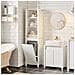 Mobile Colonna Bagno Mobile Alto Con Portabiancheria Apribile Mobile Bagno Mobile Bagno Stretto Bianco 45x35x171cm Bzr102-w - Foto miniatura 5