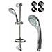 Trade Shop - Saliscendi Doccia Con Soffione Doccetta Multigetto Asta Con Portasapone 69132 - Foto miniatura 1
