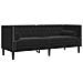 Divano Chesterfield Con Rinforzi 3 Posti Nero In Velluto - Foto miniatura 2