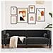Divano Chesterfield Con Rinforzi 3 Posti Nero In Velluto - Foto miniatura 1