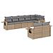 Set Divano Da Giardino 8 Pz Con Cuscini Beige In Polyrattan - Foto miniatura 2