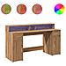 Scrivania con Luci LED Rovere 160x55x91 cm in Legno Multistrato - Foto miniatura 1