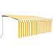 Tenda Sole Retrattile Manuale Parasole E Led 4x3m Gialla Bianca - Foto miniatura 1