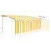 Tenda Sole Retrattile Manuale Parasole E Led 4x3m Gialla Bianca - Foto miniatura 3