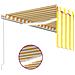 Tenda Sole Retrattile Manuale Parasole E Led 4x3m Gialla Bianca - Foto miniatura 4