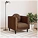 Poltrona Con Cuscino Marrone In Similpelle Scamosciata - Foto miniatura 2