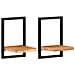 Lusso Casadino -  Mensole Parete 2 Pz 25x25x35 Cm Legno Massello Acacia E Acciaio - Foto miniatura 1