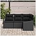 Set da giardino in 4 pezzi con cuscini in Polyrattan nero - Foto miniatura 3