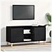 Mobile TV con gambe in legno Nero Rovere 102x35x50 cm - Foto miniatura 2