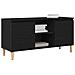 Mobile TV con gambe in legno Nero Rovere 102x35x50 cm - Foto miniatura 3