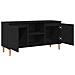 Mobile TV con gambe in legno Nero Rovere 102x35x50 cm - Foto miniatura 5