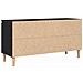 Mobile TV con gambe in legno Nero Rovere 102x35x50 cm - Foto miniatura 6