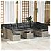 Set di Divano da Giardino a 10 Pezzi con Cuscini in Rattan Polietilene Grigio - Foto miniatura 2