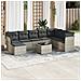 Set Divano da Giardino 9pz con Cuscini Grigio Chiaro Polyrattan - Foto miniatura 2