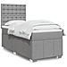 Giroletto a Molle con Materasso Grigio Chiaro 80x200 cm Tessuto - Foto miniatura 2
