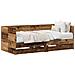 Letto a Giorno con Cassetto Legno Vecchio Legno Ingegnerizzato - Foto miniatura 1