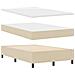 Letto box spring con materasso e panchina crema 120x200 cm tessuto - Foto miniatura 3