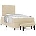 Letto box spring con materasso e panchina crema 120x200 cm tessuto - Foto miniatura 4