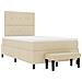 Letto box spring con materasso e panchina crema 120x200 cm tessuto - Foto miniatura 8