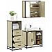 Set Mobili da Bagno 3 pz Rovere Sonoma in Legno Multistrato - Foto miniatura 2