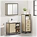 Set Mobili da Bagno 3 pz Rovere Sonoma in Legno Multistrato - Foto miniatura 4